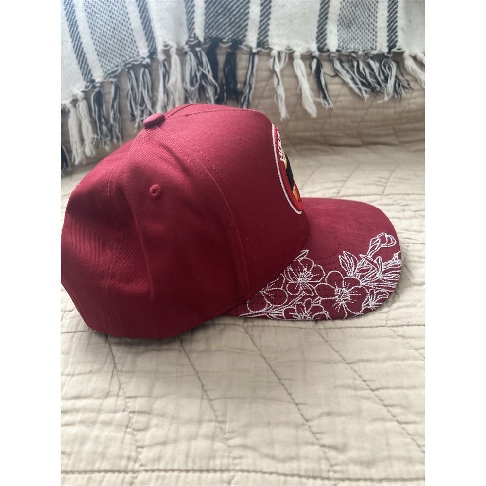 Mitchell And Ness Houston Rockets Flower Hat Snapback Red Suede Brim - Picture 4 of 6